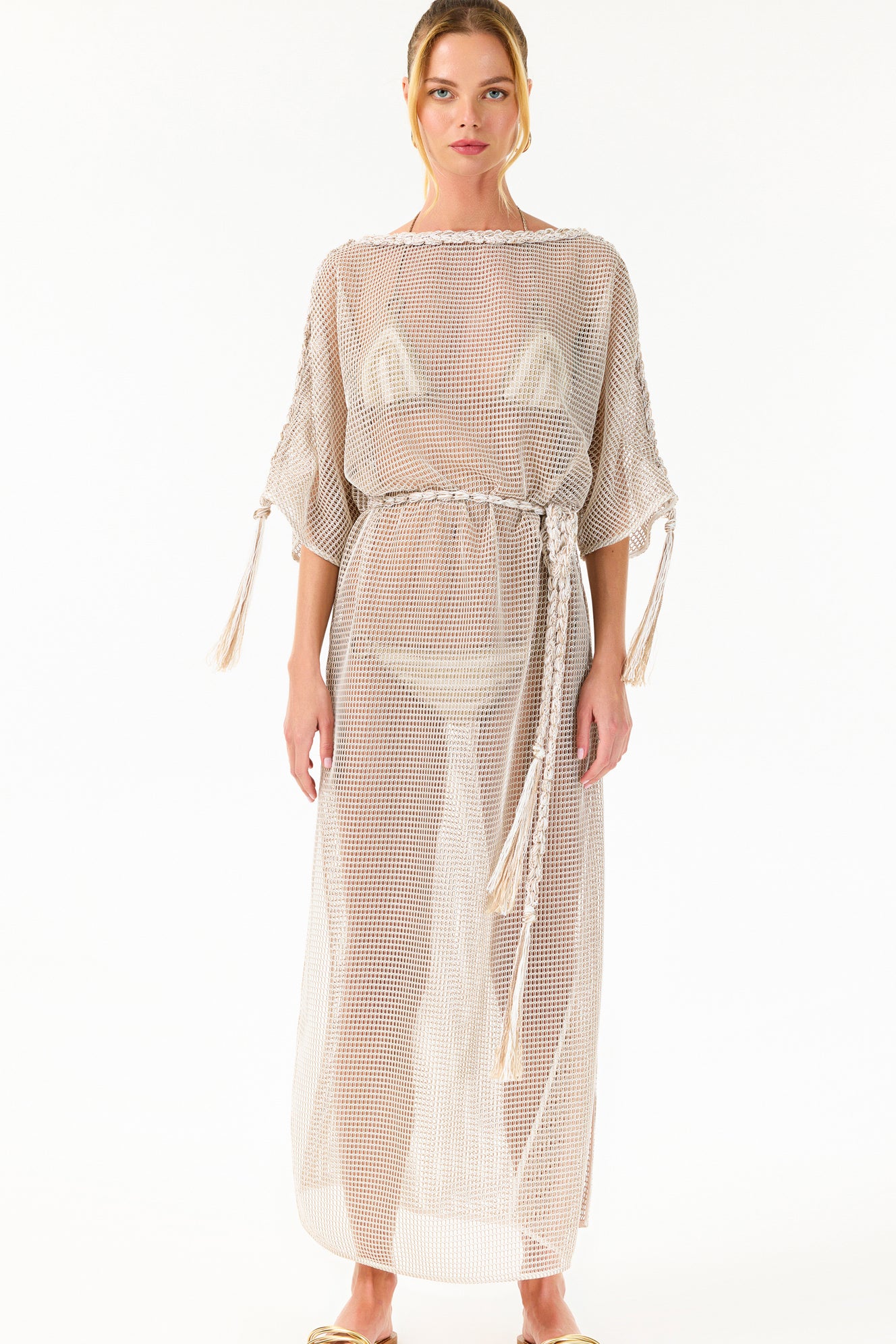 Toffee Hand-Crochet Maxi Belted Caftan | Caftan | My Beachy Side