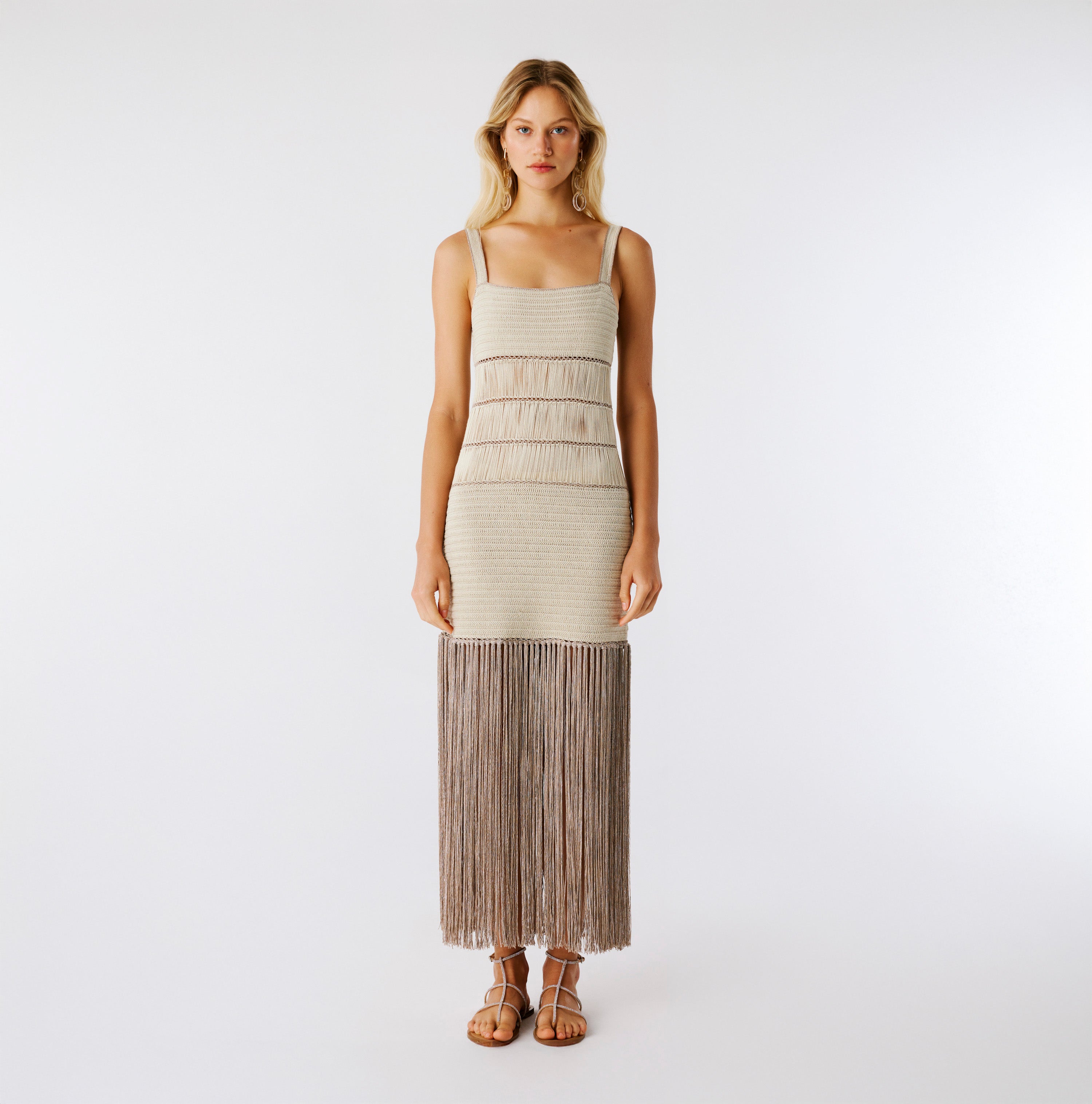 Bonbon Hand-Crocheted Fringe Maxi Dress | Dress | My Beachy Side