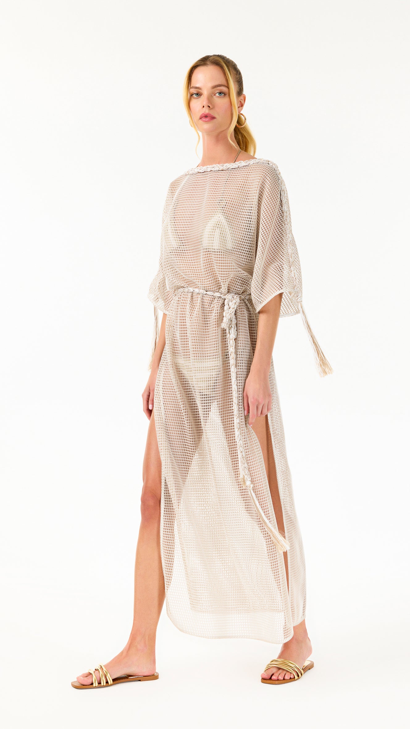 Toffee Hand-Crochet Maxi Belted Dress | Caftan | My Beachy Side