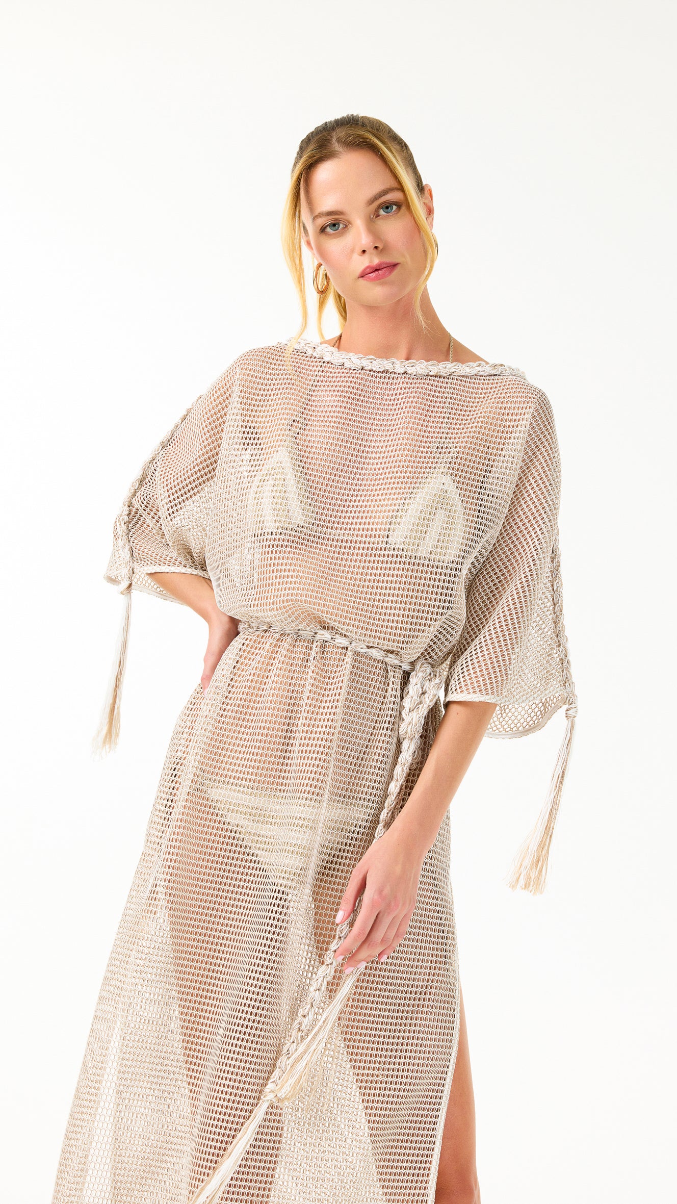 Toffee Hand-Crochet Maxi Belted Dress | Caftan | My Beachy Side
