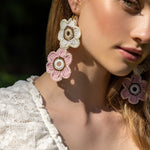 Fleur Hand-Crocheted Earrings - Pink | Earrings | My Beachy Side