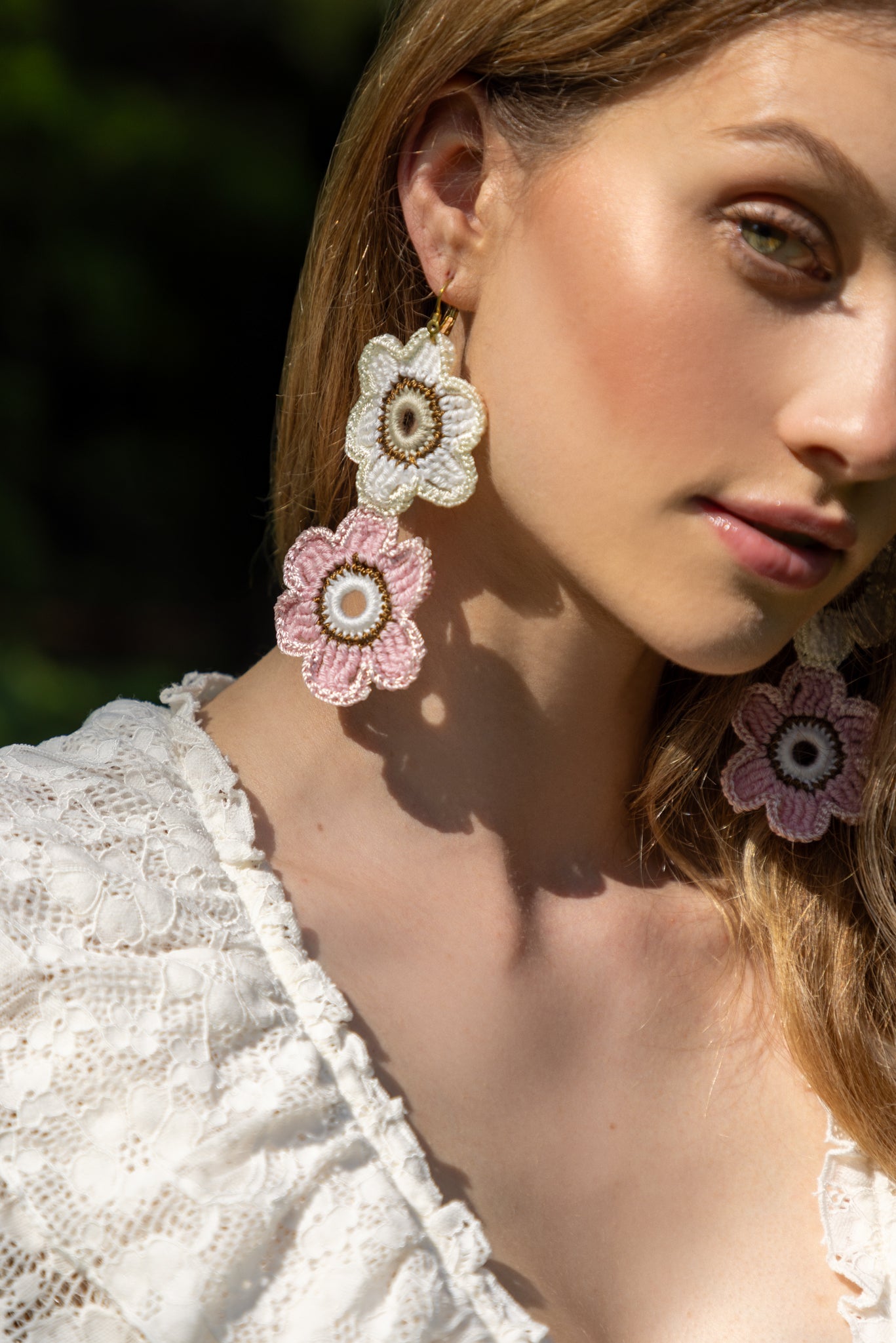 Fleur Hand-Crocheted Earrings - Pink | Earrings | My Beachy Side