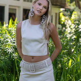 Alba Belted Denim Skirt