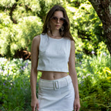 Alba Belted Denim Skirt