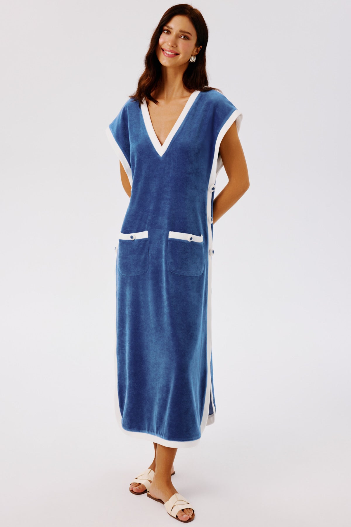 Peony Kaftan Dress, NAVY / Small Peony Kaftan Dress, NAVY / Small