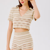 Vera Hand-Crocheted Polo Top