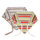 Multi Striped Hand-Crocheted Bandana Scarf - Pack of 2 Bandanas