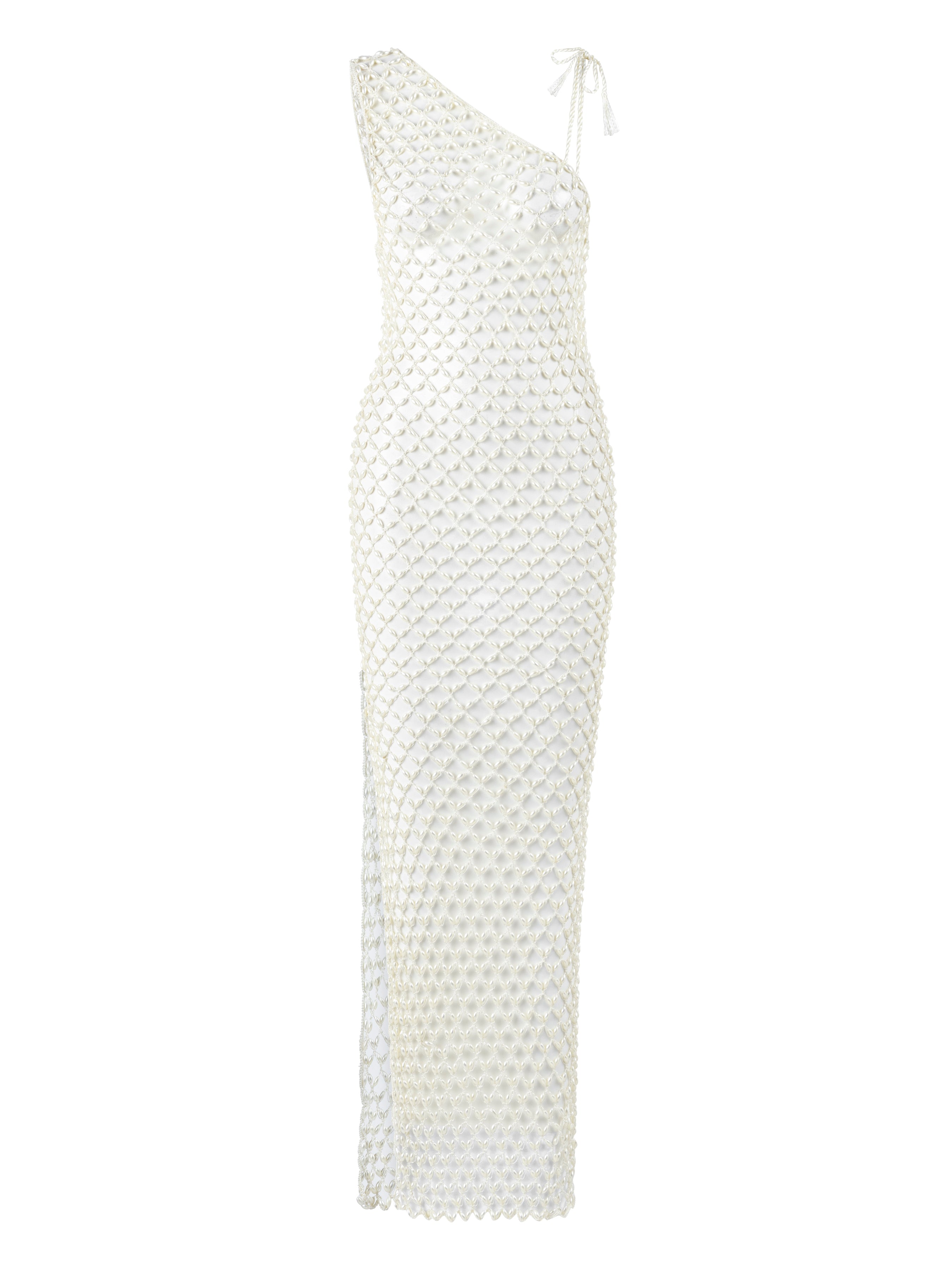 Serene Hand-Crocheted One Shoulder Maxi Dress My Beachy Side Serene Hand-Crocheted One Shoulder Maxi Dress My Beachy Side