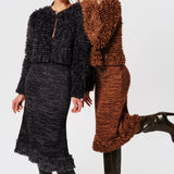 Viola Merino Wool & Cashmere Hand Knit Maxi Skirt