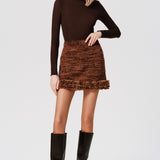Viola Merino Wool & Cashmere Hand Knit Mini Skirt